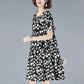 Polka Dot Short-sleeved Dress Plus Size Summer Loose Print DRESS