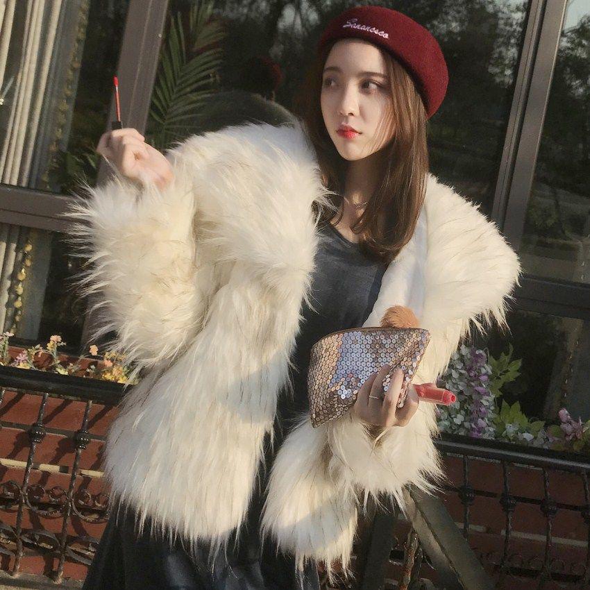 Winter Woman's Cotton Wool Coat Winter Cold warm Long sleeve fur jacket Trend Large size Fur coat