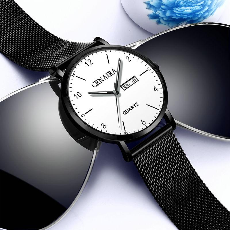 Men Watch Top Brand Luxury Calendar Stainless Steel Quartz Fashion Business Waterproof Watches