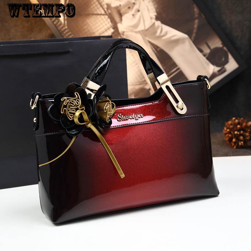 Cross Body Bag Leather Patent Leather Handbag Leather Handbag Simple Shoulder Bag Wild