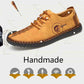 Genuine Leather Handmade Shoes Low-top Soft Bottom Peas Shoes Large Size Men's Shoes Father Shoes