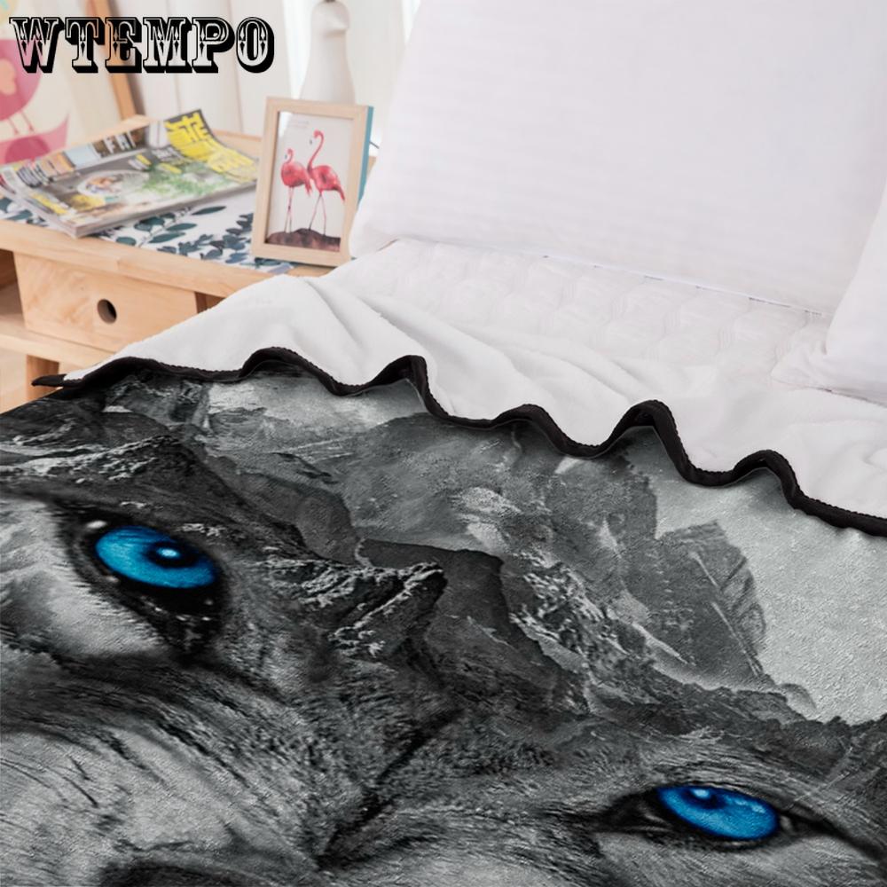 3D Wolf Printing Theme blanket Housewarming Gift Decoration summer blanket Plush blanket