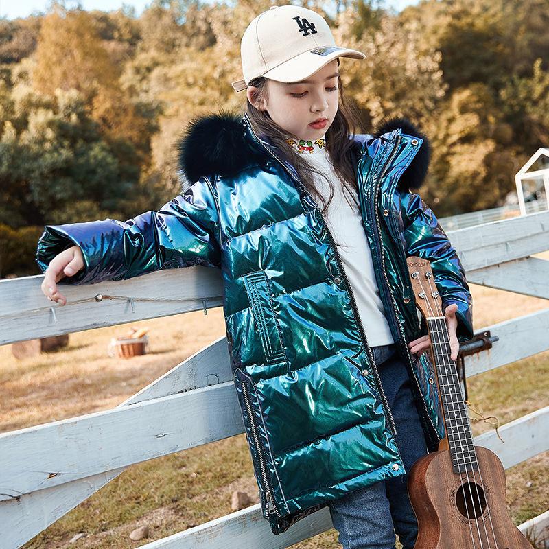 Silver Kids Down Padded Jacket Double-sided Wear Boys and Girls Thick Winter Fashionable Jacket