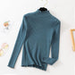 Autumn Winter New Style Half High Neck Knit Sweater with Wooden Ears Long-sleeved Pullover Slim-fit Lace-neck Sweater Women's Bottoming Shirt