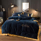 4pcs  Home Textile Bedding Sets Fleece Bedding Set Duvet Cover King Queen Winter Quilt Cover Set