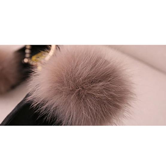 Girl's Soft Soled Breathable Doudou Fluff Shoes Girls' Non Slip Solid Color Princess Single Shoes