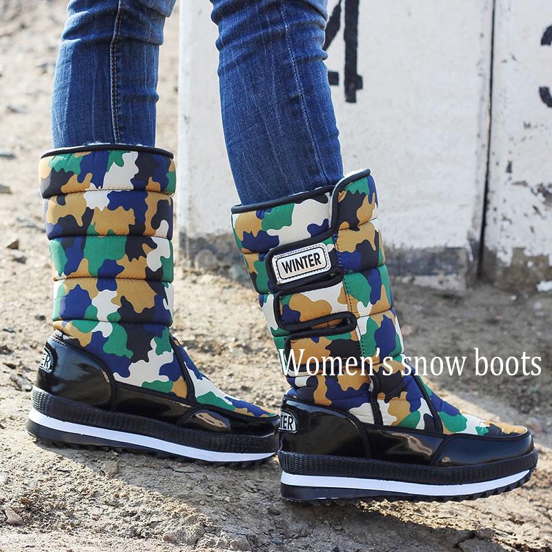 Men Women Boots Platform Snow Boots for Men Thick Plush Waterproof Slip-resistant Shoes Size 36-47