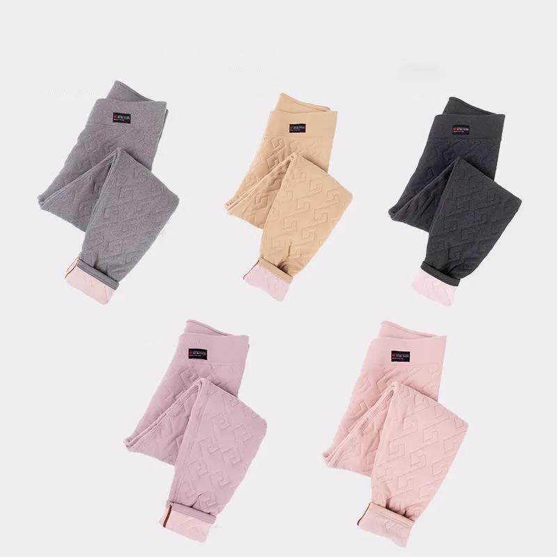 Thermal Pants Women's Inner Wear High-waist Tight-fitting Cotton Wool Pants Ladies Long Trousers Seamless Plus Velvet Silk Leggings Autumn and Winter