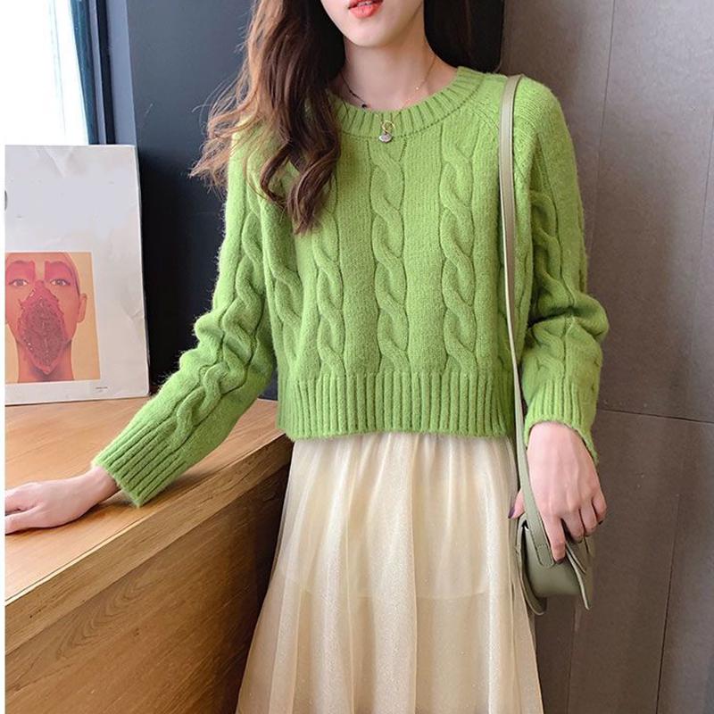 Fashion Warm Women's Sweater Autumn Winter Twist Student All-match Blouse Pullover Sweater