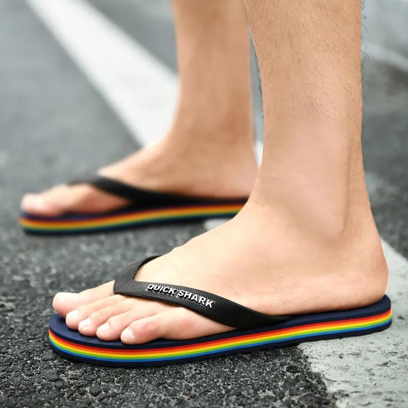 Slippers Men's Summer Trend Personality Casual Wear Inside and Outside Non-slip Wear-resistant Beach Clip-on Men's Flip-flops