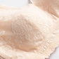 No Wire Plus Size Bra Comfortable Seamless Underwear Gathering Full Cup Shape Adjustable Breathable Tank Top Embroidered Lace Trim Sleeping Bra
