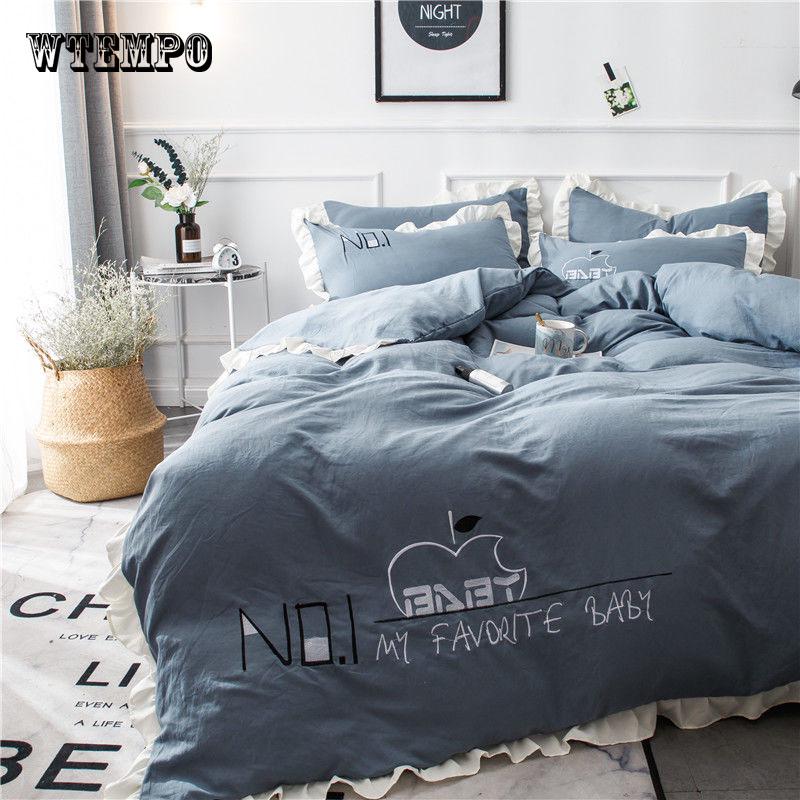 Egyptian Cotton  Princess Bedding Set Luxury Duvet cover Bed set Queen/King Size Bed skirt