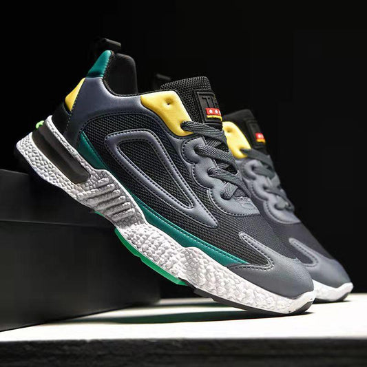 Men's Sports Shoes Ultra-light Running Shoes Non-slip Soft Bottom Shock-absorbing Rebound Fitness Shoes Four Seasons Breathable Training Shoes