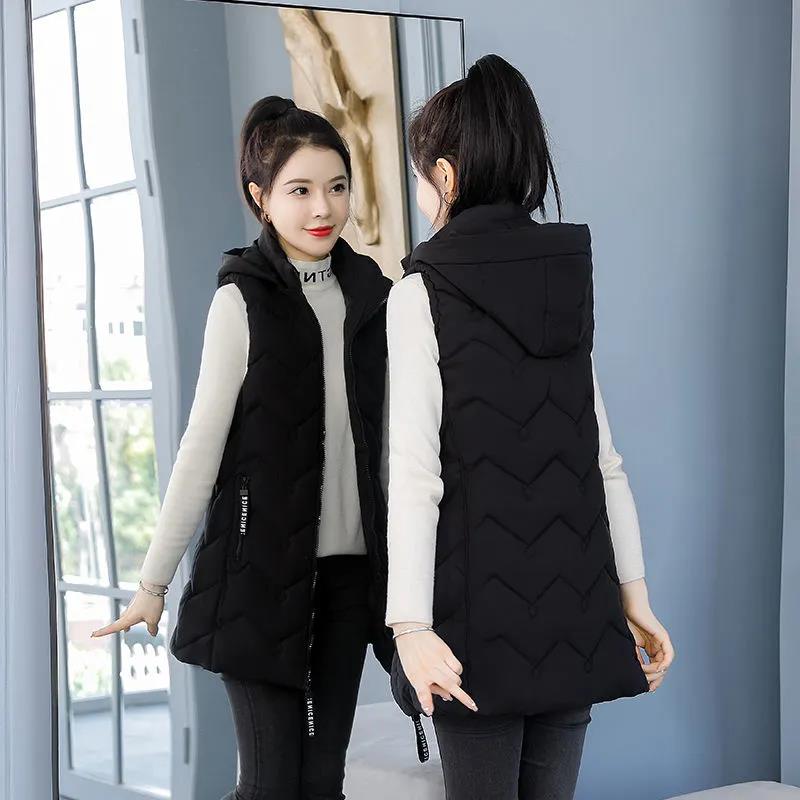 Women's Winterized Vest Autumn and Winter Mid-length Slim Fit Plus Size Thick Coat