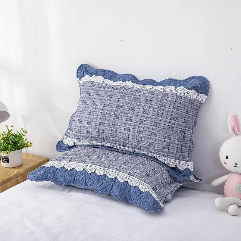 Solid Color Cartoon Embroidered Cotton Quilting Thickening Process Four Seasons Universal Adult Children's Pillowcase Pillowcase 60*40