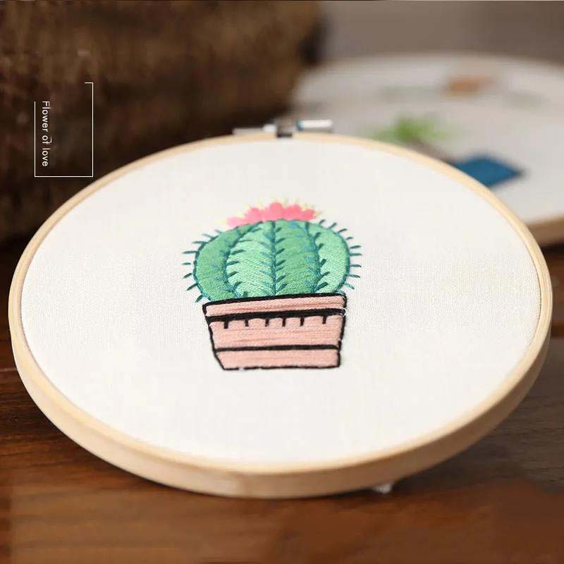Plant Printing Embroidery DIY Su Embroidery Handmade Cross Stitch Fabric Material Package European Style Home Adult Beginner