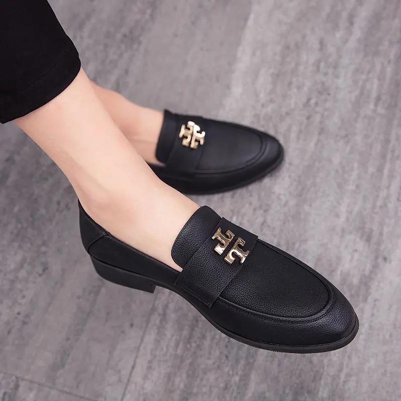 Men's Shoes Creative Lace-up Casual Leather Shoes Men's Leather Flats Slip-On Shoes