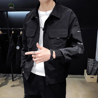 Men's Jacket Autumn Jacket Trend Boy Autumn Tooling Casual Handsome Jacket