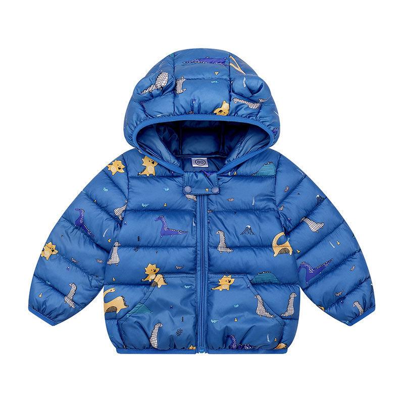 Girls' Warm and Windproof Winter Clothes Down Cartoon Padded Jacket with Velvet Padded Hooded Jacket