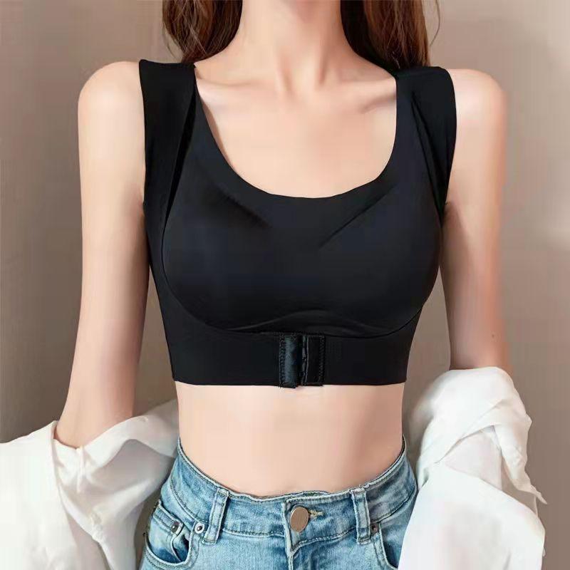 Sports Underwear Women's Correction Hunchback Shapewear No Steel Ring Fitness Bra Gather and Close Breasts Seamless Bra Cross Strap Vest Yoga Tank Top