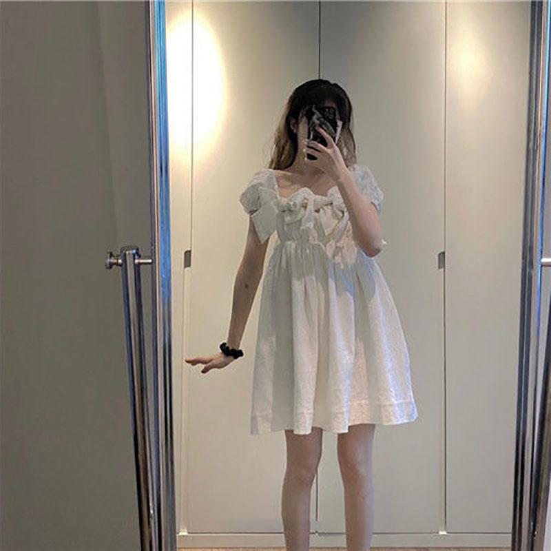 The Skirt Is Super Fairy and Thin Summer Bowknot Suspender Dress Lace Princess Dress