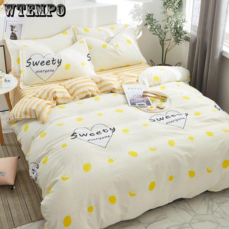 Home Textile 3/4 Pcs Bedding Set Duvet Cover Pillowcase Cute Cartoon Kids Quilt Cover