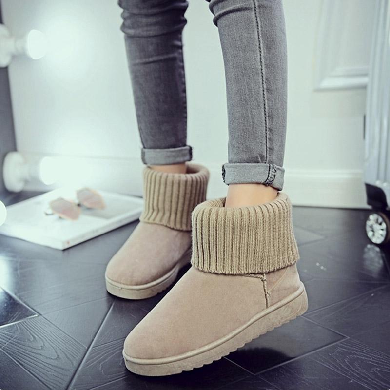 Winter Snow Boots Women's Short Boots Flat Non-slip Cotton Shoes Thickened Warm Cotton Boots