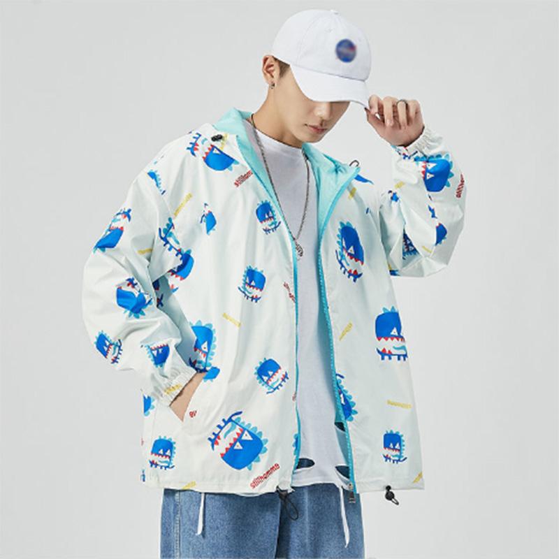 Men's Loose Plus Size Casual Windproof Hooded Jacket Men's Zipper Jacket Sports Jacket Student Jacket