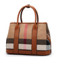 Leather Bag Ladies Trend Large Capacity Plaid Canvas Handbag All-match Commuter Shoulder Messenger Bag
