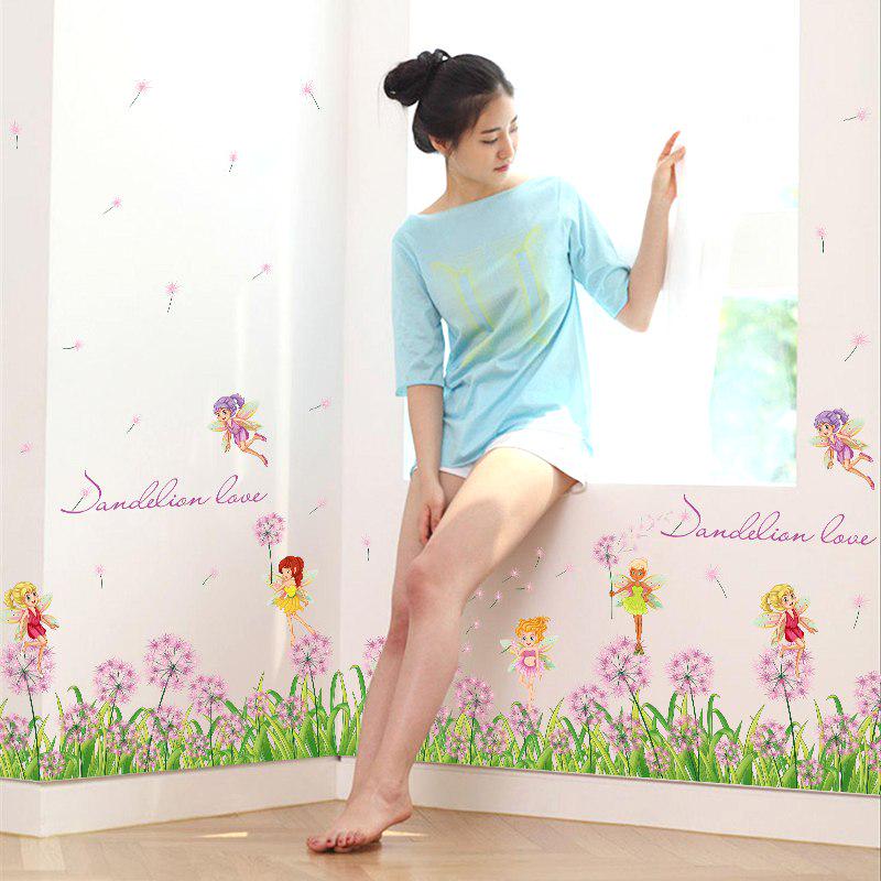 [sticker ]Dandelion Flower Fairy Wall Stickers Home Decor Living Room Kitchen Children Bedroom Deca