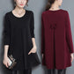 Spring Women T Shirt Casual O-Neck Solid Color Tee Shirts Tops Plus Size with Pockets Fall Pullover