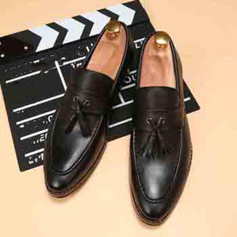Mens Oxfords Pattern Pointed Toe Genuine Leather Business Formal Wedding Office Shoes