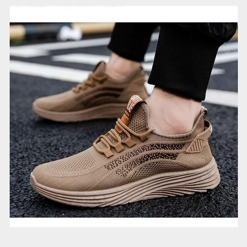 Summer Men's Shoes Fly Woven Comfortable Breathable Sports Shoes Running Shoes All-match Casual Shoes Men