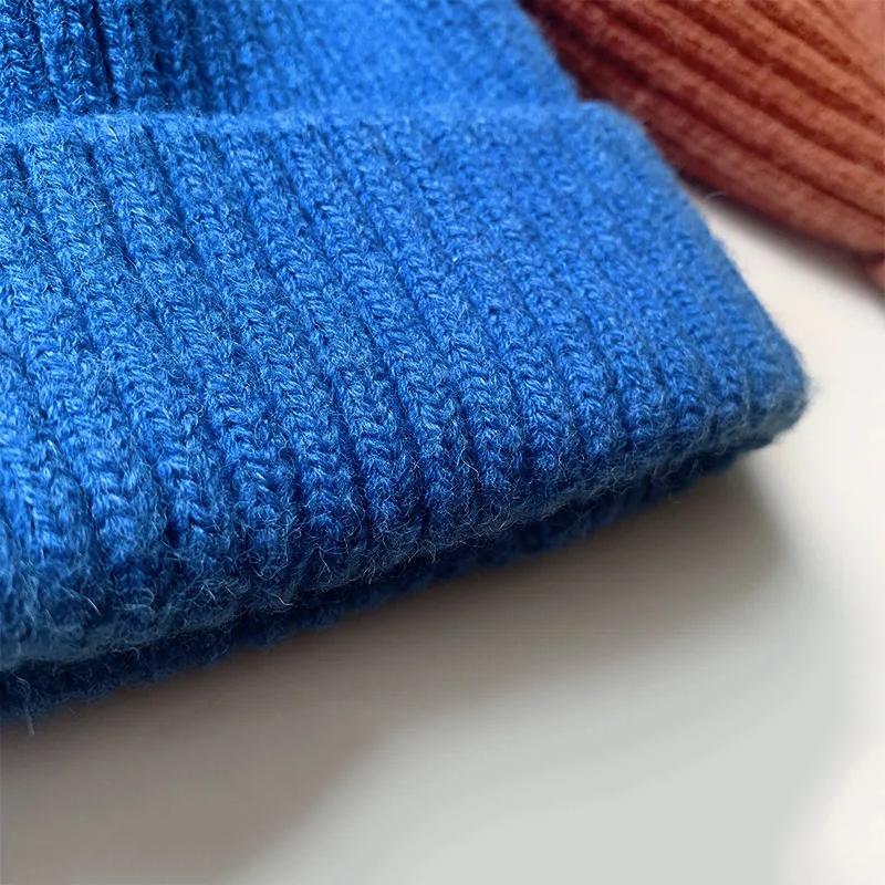 Knit Skullies Beanies Women Fashion Knitted Hats Autumn Winter New Warm Caps Mens Streetwear Hip Hop Beanie Solid Harajuku Skullies Hats