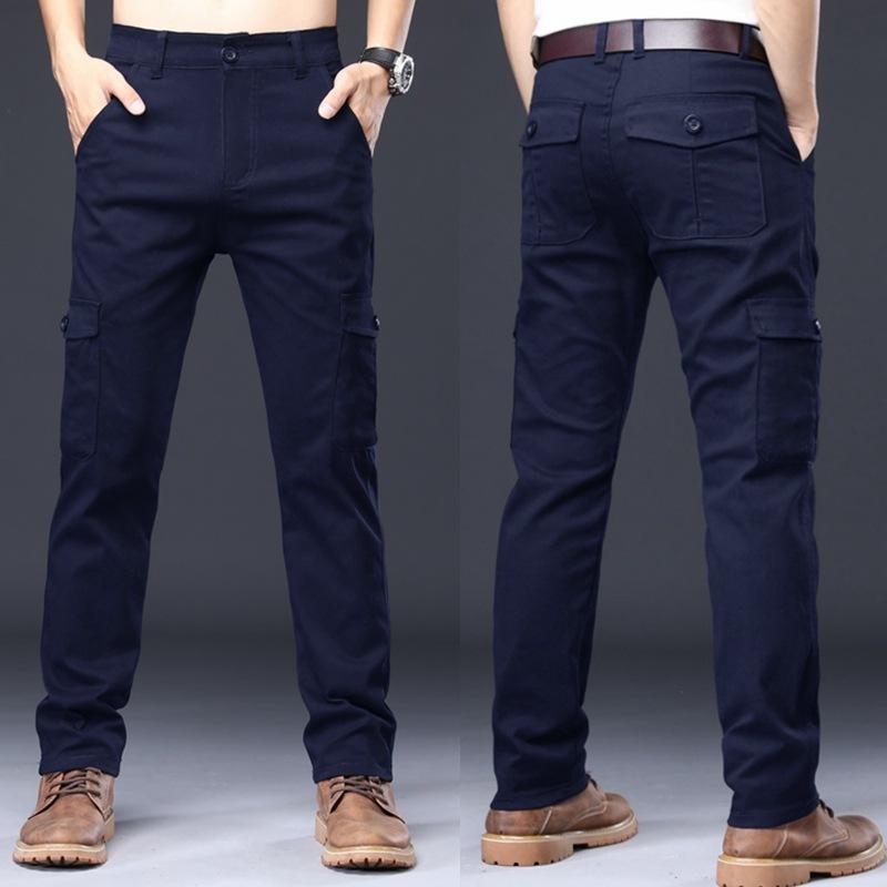Men's Cargo Pants Elastic Straight Fit Loose Comfort 6 Pocket Youth Kargo Jogger