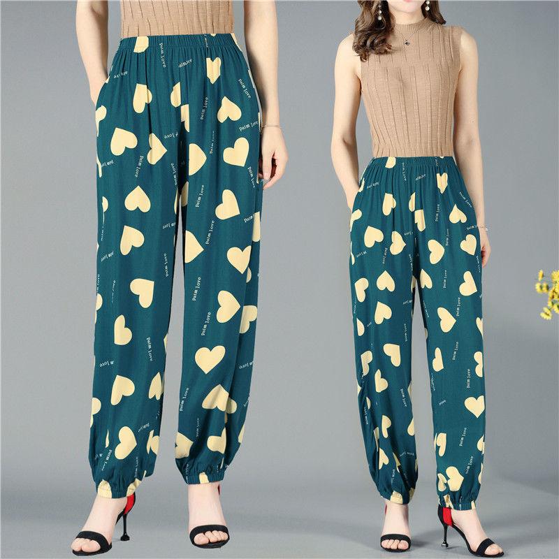 Women's Pants Spring and Summer Thin Dancing Bloomers Anti-mosquito Pants Outer Wear Cotton Silk Long Pants