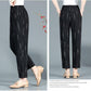 Middle-aged and Elderly Summer Cool Pants Mom Pants Summer Thin Black Women's Pants High Waist Loose Straight-leg Pants Large Size Pants