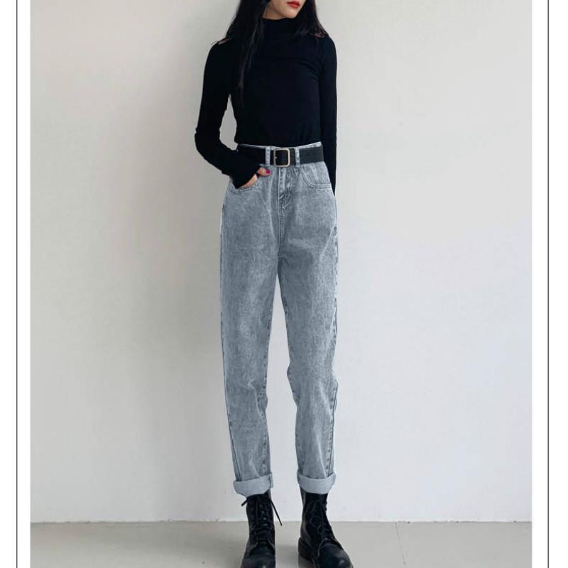 High-waisted denim wide-leg pants women's loose drooping summer new style retro straight pants