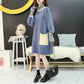 Pregnant Women's Knitted Bottoming Skirt Autumn and Winter Clothes Go Out Thick Fashion Sweater Loose Mid-length Postpartum Dress