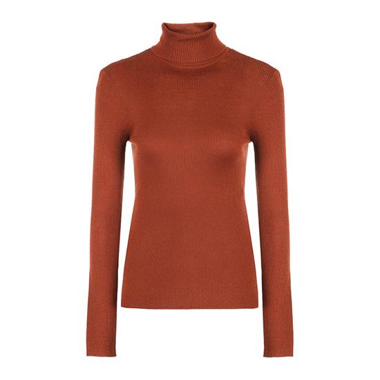 Women Slim Long Sleeve Knitwear Turtleneck Bottoming Sweater Simple Color Pullover Jumper