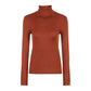 Chic Simple Color Knitwear High-collar Slim Bottoming Crop Top Long Sleeve Pullover Sweater