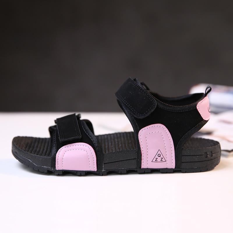 Summer Velcro Women's Sandals Thick-soled Fashion All-match Flat Shoes Mid-heel Sports Casual Sandals