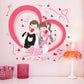 Love couple romantic love pink wedding bedroom removable decorative waterproof wall stickers
