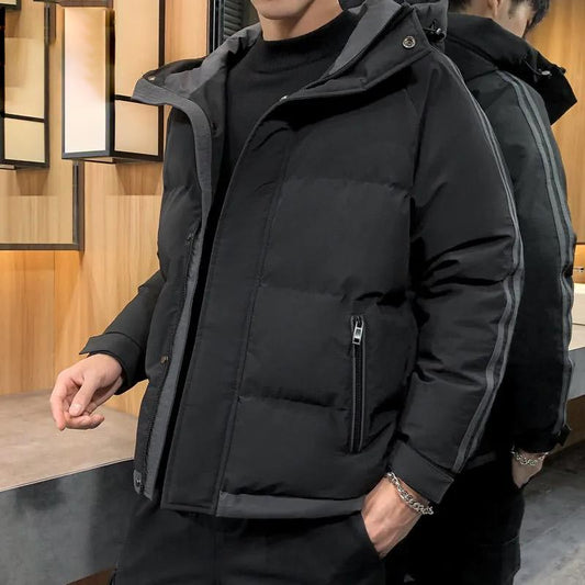 Winter Down Jacket Men's Loose Plus Size Hooded Warm Jacket