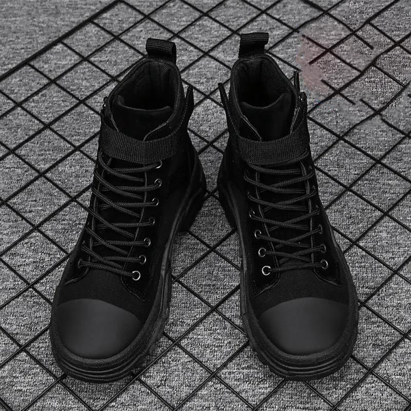 British Male Martin Boots Korean Style High-top All-match Boots Inner Heightened Casual Tooling Boots