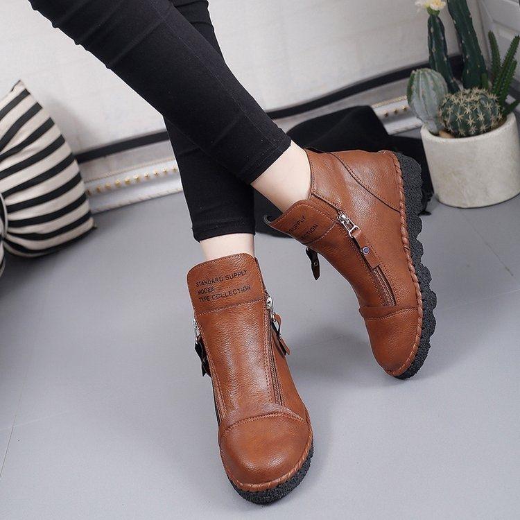 Autumn Winter ankle Ankle Boots British Women's Leather Shoes Women's Shoes