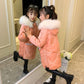 Girls' Windproof Coat Winter Mid-length Thick Warm Quilted Jacket Children's Korean Jacket