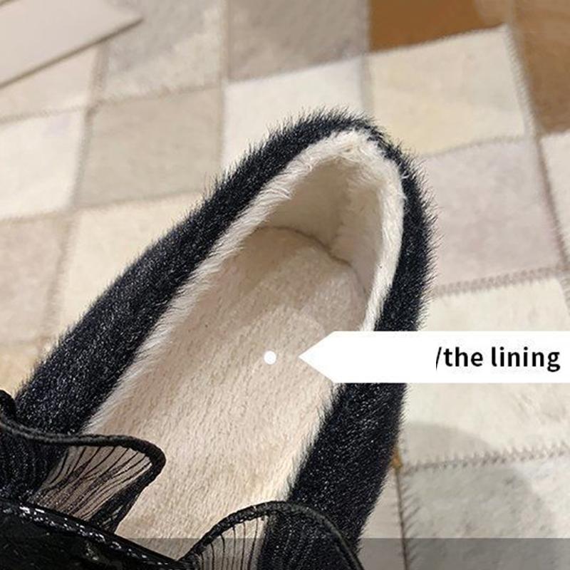 Round Toe All-match Shallow Mouth Peas Shoes Flat Fur Shoes Soft Sole Single Shoes Women's Pedal Lazy Shoes Ladies Moccasin Shoes