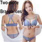 Feminine Gathered Bra Set without Steel Bezel Front Button Beautiful Back Bra Butterfly Lace