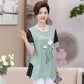 Middle-aged and Elderly Women's Large Size Summer Chiffon Short-sleeved T-shirt Mid-length Bottoming Shirt Top